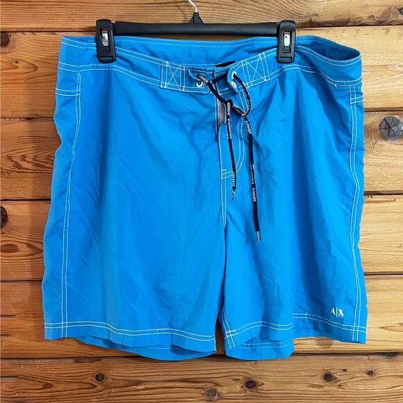 Armani Exchange Swim Shorts Mens Blue Boardshorts Drawstring XL - Picture 1 of 4
